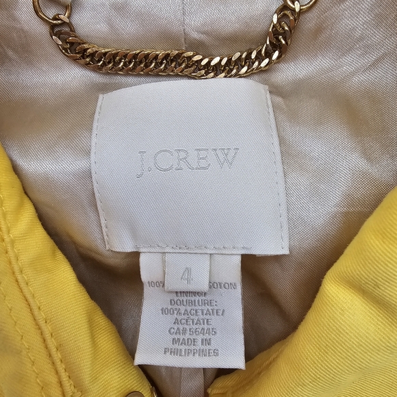 J. Crew Yellow Button Trudy Trench Pea Coat Size 4 - Picture 6 of 6